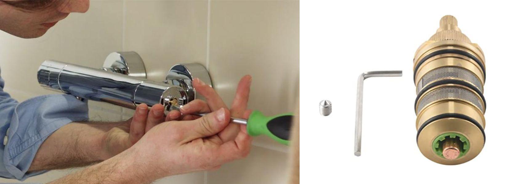 Remplacement de la cartouche thermostatique du robinet de douche